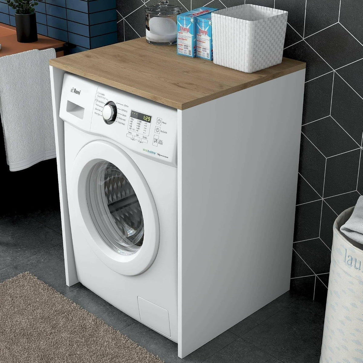 Dmora Range-chaussure, 65 × 60 × 91, 8 cm, 65 × 60 × 92 cm, 18 mm, 65 cm, 60 cm, Noyer et Blanc, Grande Armoire Multifonction Cassian
