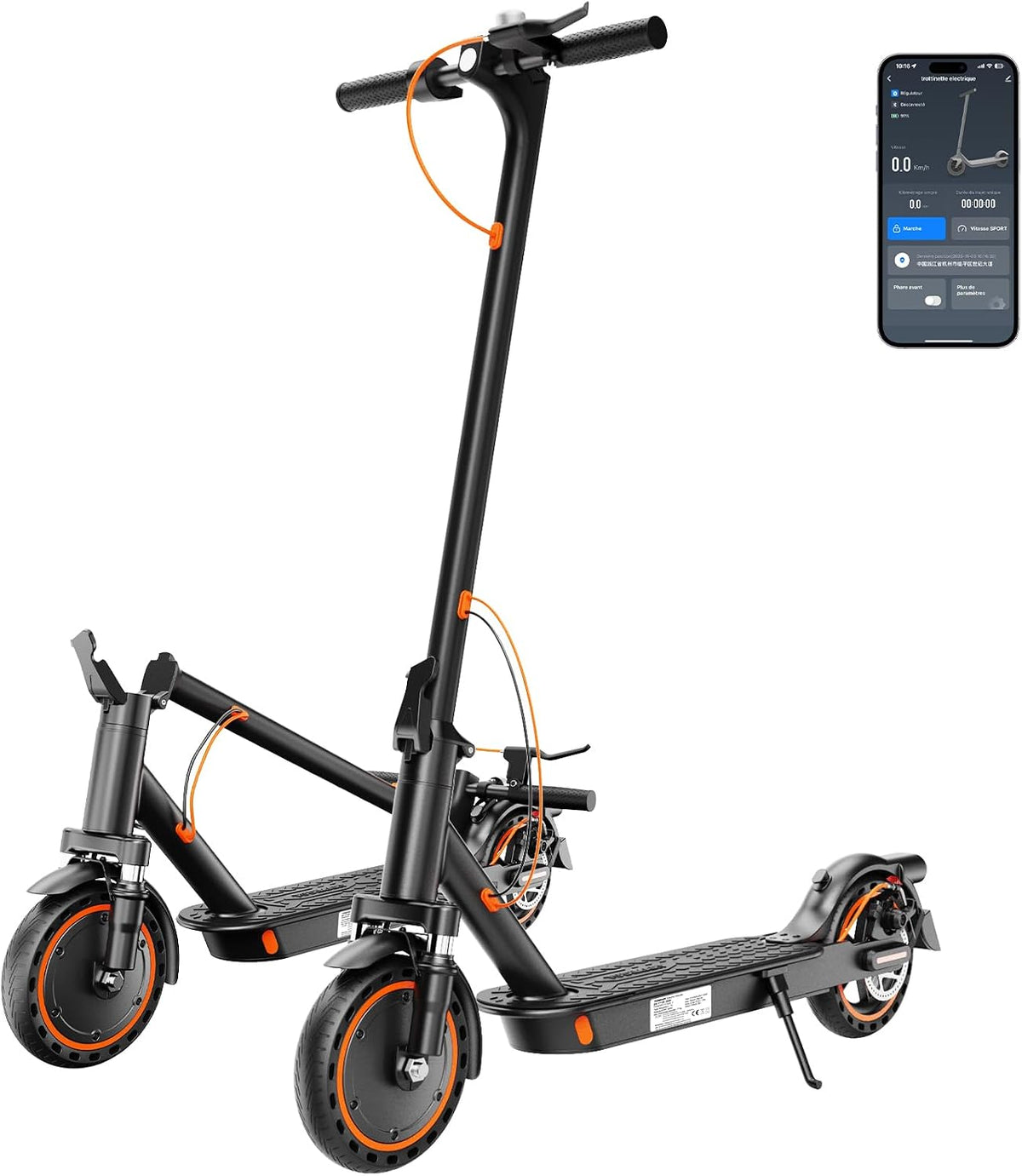 Trottinette électriques, Moteur 350W/25KM/H Autonomie 35KM Batterie 36V 7.8Ah, 350 W, TODIMART, 650 W, 7, 8 Ah, 280, 8 Wh, 8, 5 pouces, 25KM 35KM