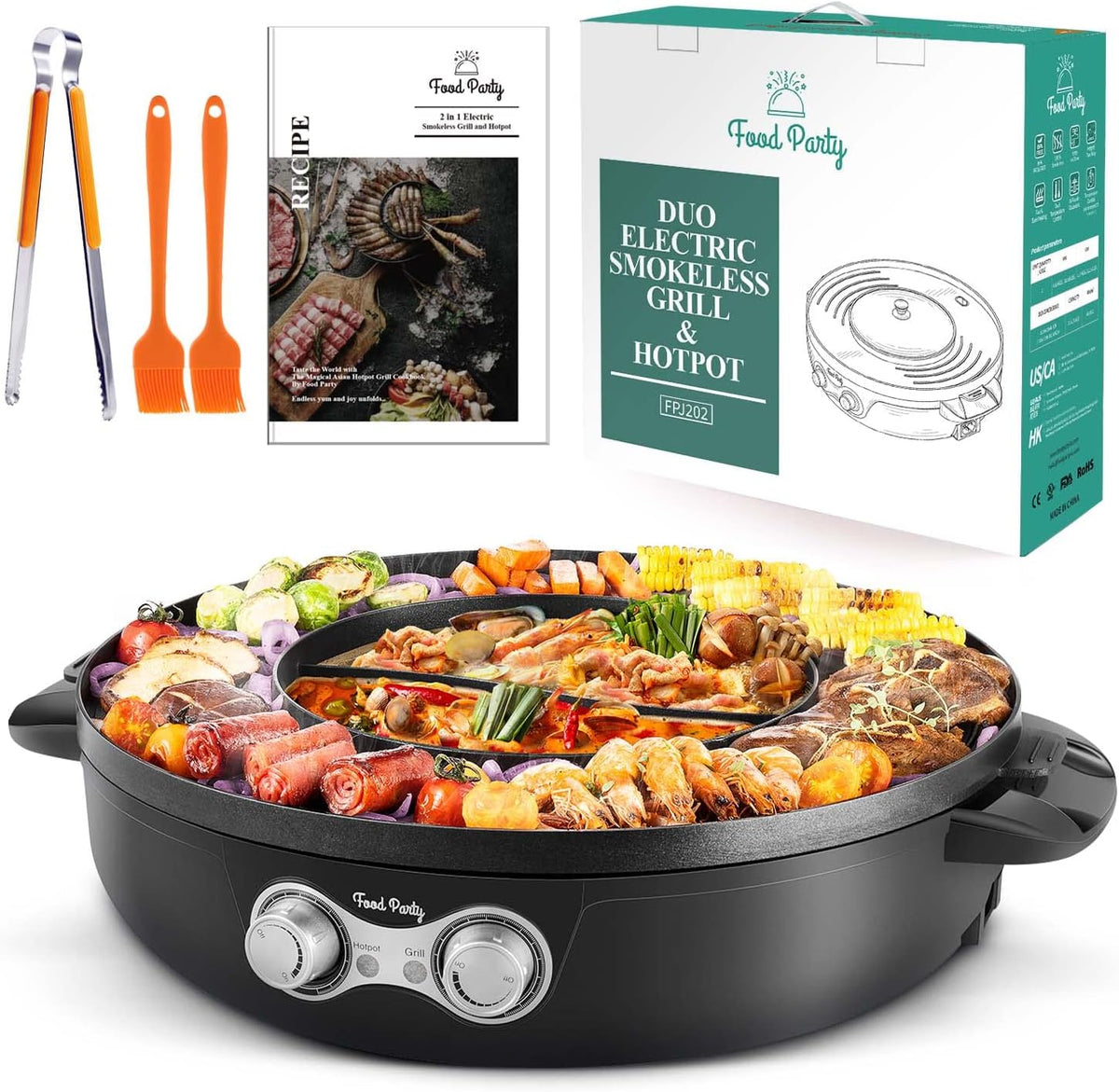 Food Party Fondue électriques, 2, 5 L, 9 cm, 220V, 2200W