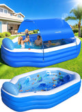 ChlorBlu Piscine gonflable, Piscine Familiale pour Jardin, 0, 4 mm, Piscine Rectangulaire Résistantes avec Sièges, 300 × 190 × 55cm