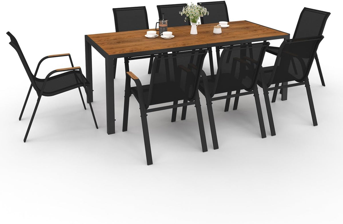 IDMarket Ensemble salle à manger, verre, 190 cm, 73 cm, 84 cm