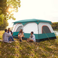 Tente instantanées, verre, Tente de Camping Grande Familial pour 4-10 Personnes avec Auvent, 420 × 305 × 200 cm, GOPLUS, 380 × 260 × 190 cm, 180 cm