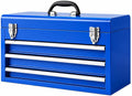 BIG RED ANTBD133-XU Boîte à outils, 50, 8 cm, acier inoxydable, 52, 5 × 21, 6 × 30, 5 cm, 10 cm, 3 tiroirs, portable, maison ou établi, bleu