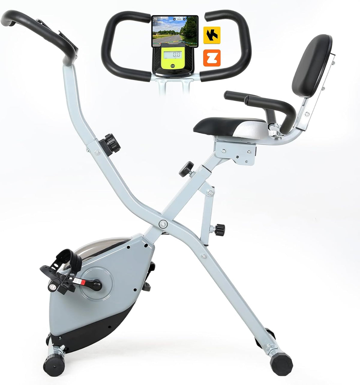 Vélo, 1 V, Bluetooth, ISE, 8 Niveaux, 40 × 76 × 107 CM, 5 niveaux, 2 en 1, 91.7cm, pliable, réglable, portable, Ecran Multifonction