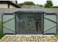 X-METAL Abri de jardin, Garage à Vélos en Acier Galvanisé Anthracite 3, 32m2, 163 × 204 cm, 149 × 192 cm, 3 v