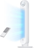 DREO Ventilateur colonne, 92 cm, Oscillant à 90° ventilateurs tour pour chambre, télécommande, 4 vitesses, 4 modes, 90 cm, Vitesse 7, 6 m/s, 240V