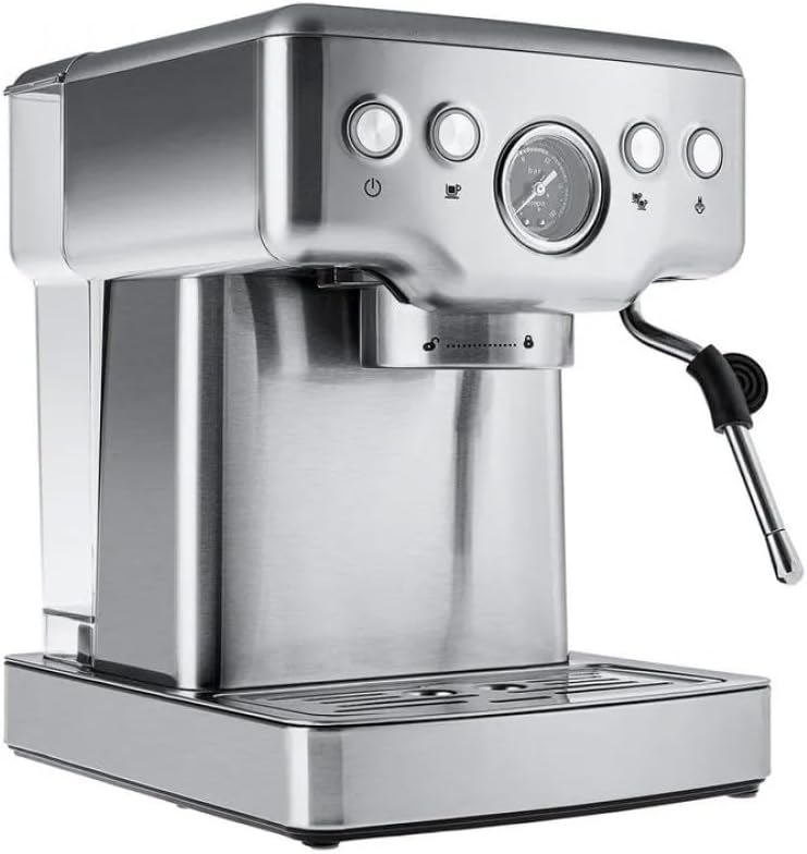 KARACA Cafetière filtres, 1350 W, acier inoxydable, 1, 8 L, 1800 ml, Coffee Art 1353 Machine à expresso 1350 W, pression 20 bar