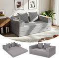 Canapé, pliable, MeMoreCool, sans os, en mousse haute densité pliable avec housse amovible et lavable, sans assemblage, gris clair