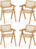 Chaise FANTASK, pour Cuisine, 50 × 52 × 81 cm, avec Dossier et accoudoirs, 150 kg, jusqu'à 150 kg, en Bambou et rotin synthétique, Salon