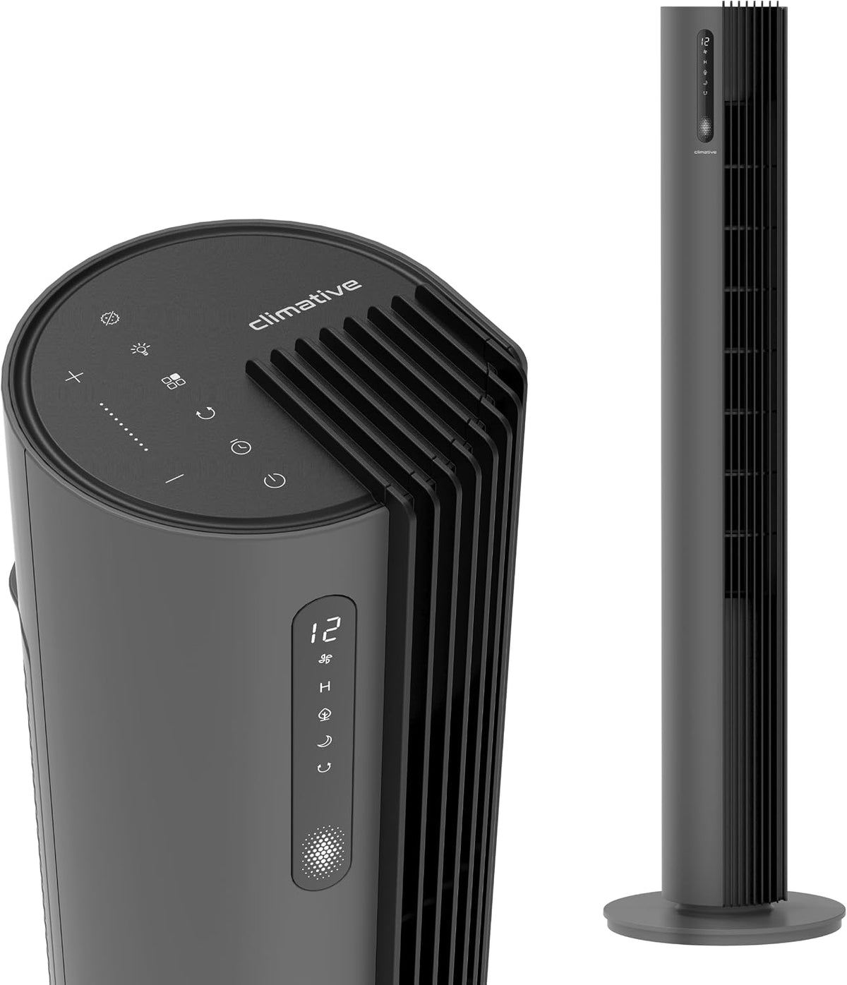 Climative Ventilateur colonne, 110 cm, télécommande, Tour Ventilateur Silencieux Chambre avec Télécommande, 12 Vitesses, 32 dB, 30W