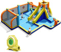 LIFEZEAL Châteaux gonflable, Château Gonflable avec Souffleur pour Enfants 3-10 Ans, 150 kg, Max 150 kg, 500 × 465 × 200cm, 680W, avec Toboggan
