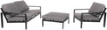 Salon de jardin, Comprenant 1 Tabouret, Ensemble de Meubles de Jardin, 1 Fauteuil, 1 canapé, Noir, Rio, Taille: M, Home Deluxe