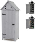 Relaxdays Armoire, 179 × 77 × 53 cm, Bois, 136 × 63 × 41 cm, 28 × 24 cm, 34 cm, 3 étagères, 3 étagères Amovibles, Gris, Toit asphalté