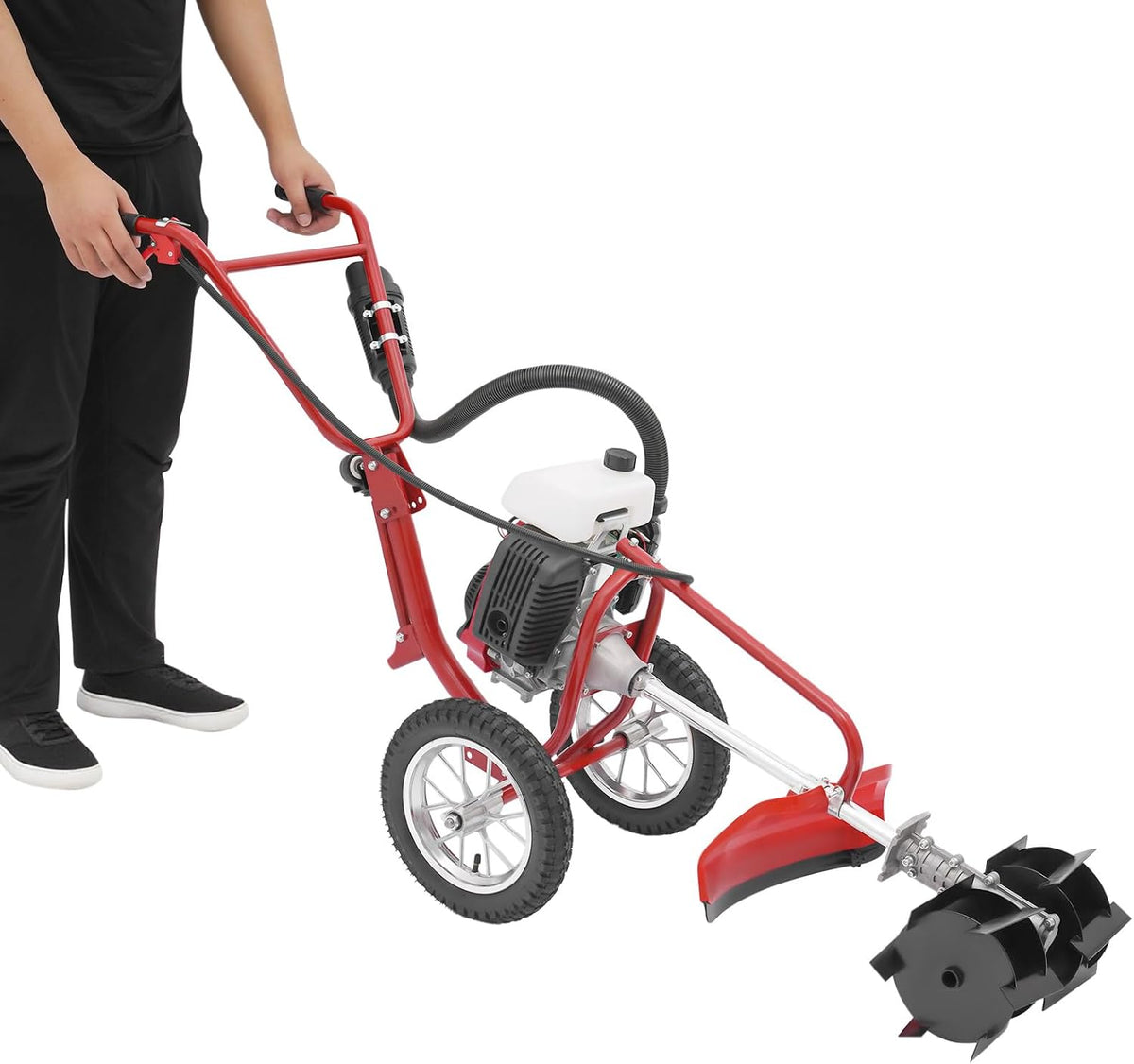Cultivateur et bêches rotatives, 240 tr/min, Motobineuse à essence 4 CV 63 cc 3 en 1 avec tonte, RUETERY, fraisage et traction