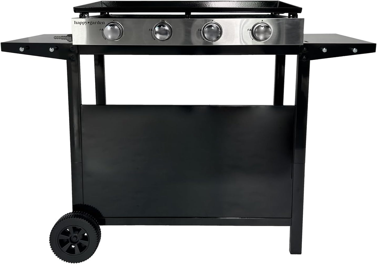 Barbecue, acier inoxydable, 4 brûleurs, Happy Garden, 94, 8cm, 35cm, 25, 5cm, Plancha au gaz MÉRIDA 4 brûleurs + Chariot