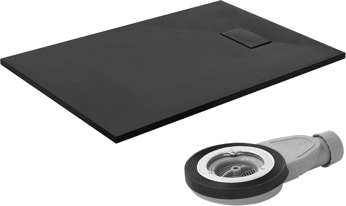 LuxeBath Grille, 120 × 80 cm, Bac Rectangulaire pour Salle de Bain, 30 mm, Hauteur 30 mm, SMC Extra Plat Résistant, Montage Simple