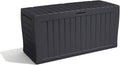 Coffre de rangement, 247661 Boîte de rangement de jardin Marvel+ 270 L, Keter, 116, 7 × 44, 7 × 57 cm, 114, 4 × 40 × 51, 2 cm, gris graphite