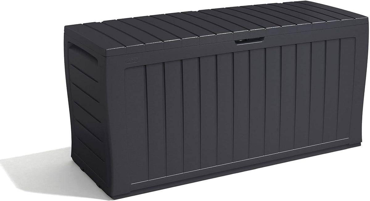 Coffre de rangement, 247661 Boîte de rangement de jardin Marvel+ 270 L, Keter, 116, 7 × 44, 7 × 57 cm, 114, 4 × 40 × 51, 2 cm, gris graphite