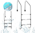 RELAX4LIFE Échelle de piscine, pour Piscine Enterrée et Hors Sol, 147 × 53 CM, Escalier de Piscine Hors Sol avec Pédales Antidérapantes